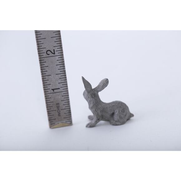 Rabbit, Ears Up, Pewter, Statue, Miniature, Game Piece, Statuette, Vintage, , 25 - Picture 3 of 3